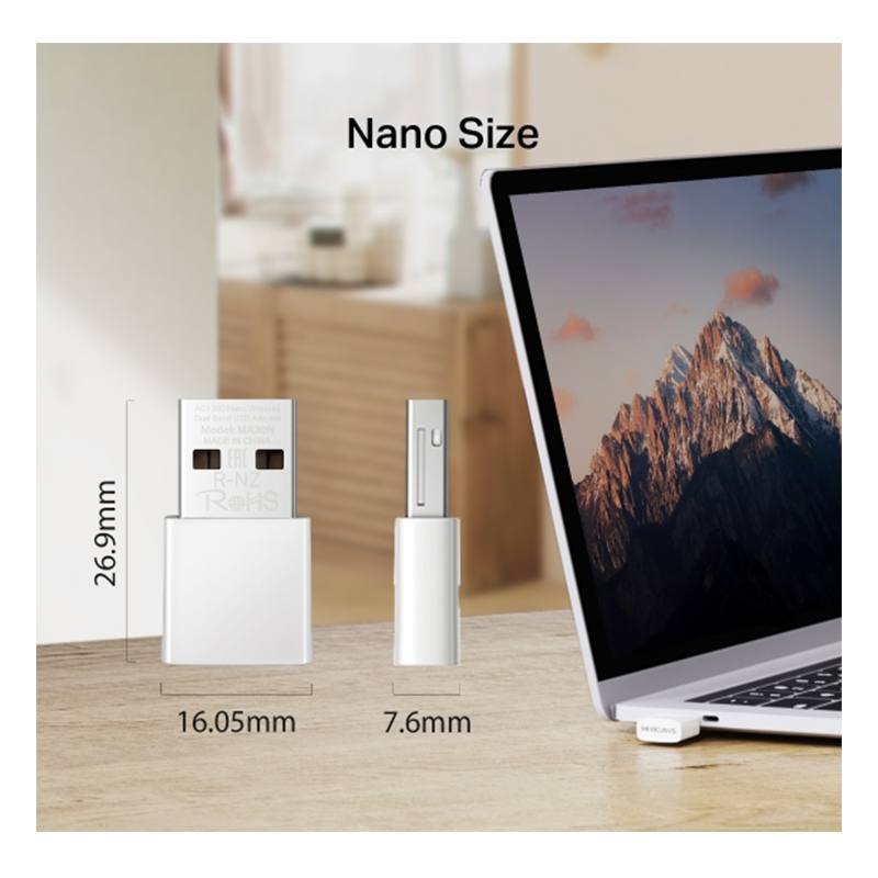 Mercusys AC1300 Nano Wireless Dual Band USB Adapter Mercusys AC1300 Nano Wireless Dual Band USB Adapter